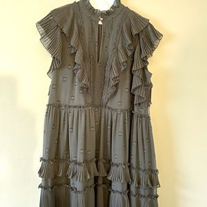 Kate Spade Bakery Devore Dot Dress - Black Ruffle